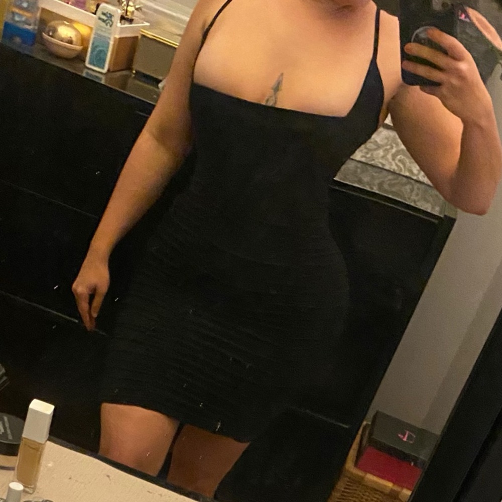 Black mini dress